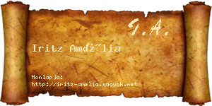 Iritz Amélia névjegykártya
